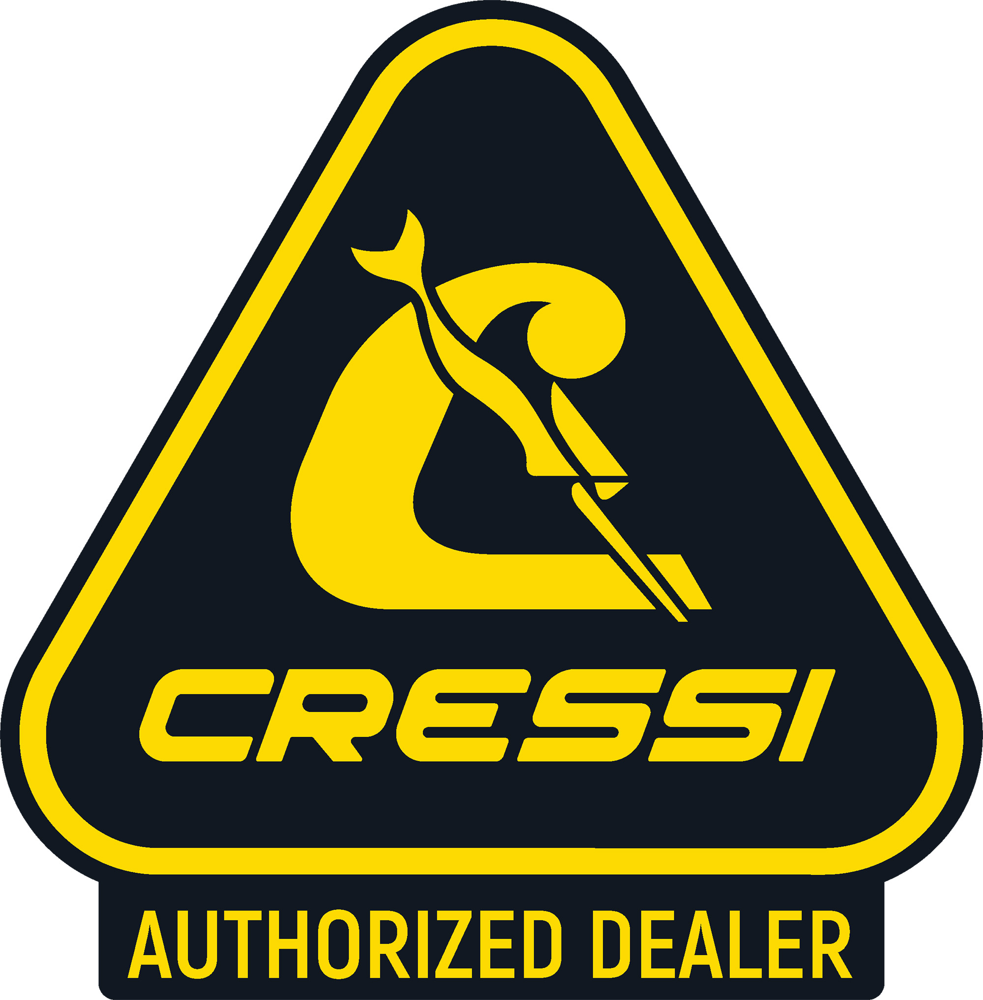 Cressi Triangle Authorized Dealer Sticker (black/yellow)